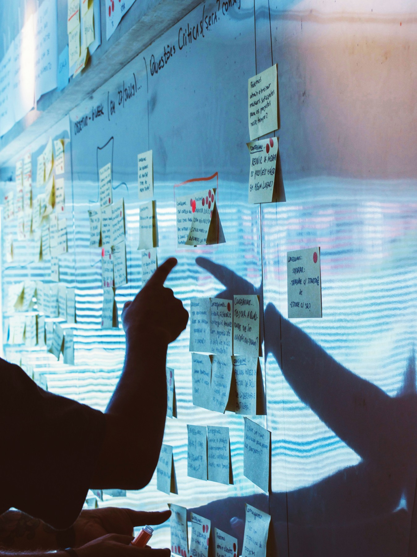 Team collaborating at a whiteboard